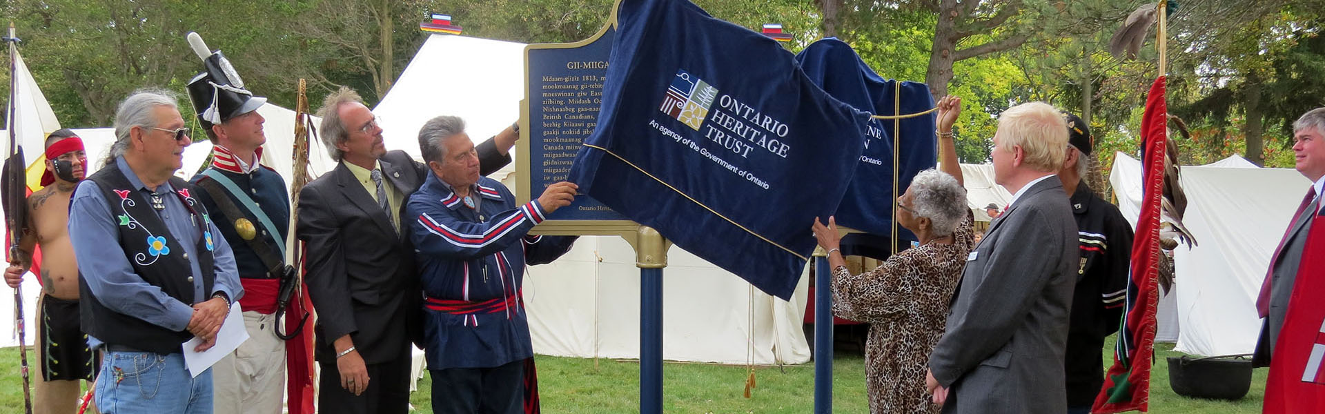 Plaque unveiling commemorating the Battle of Moraviantown, 2013