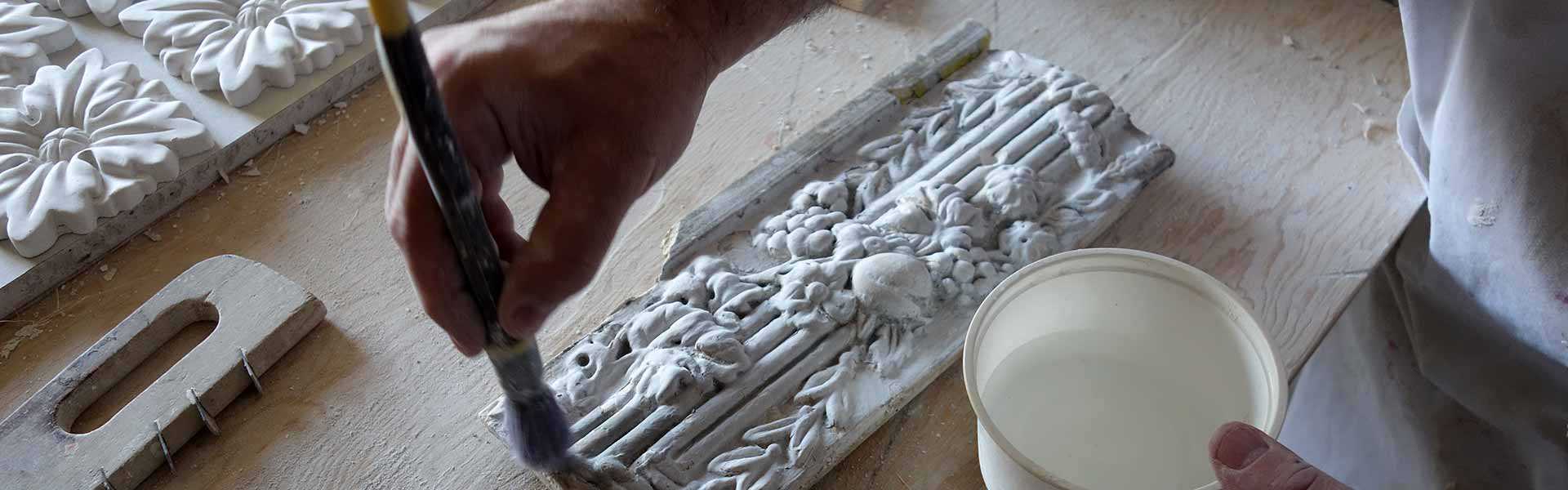 Restoring plasterwork at Macdonell-Williamson House