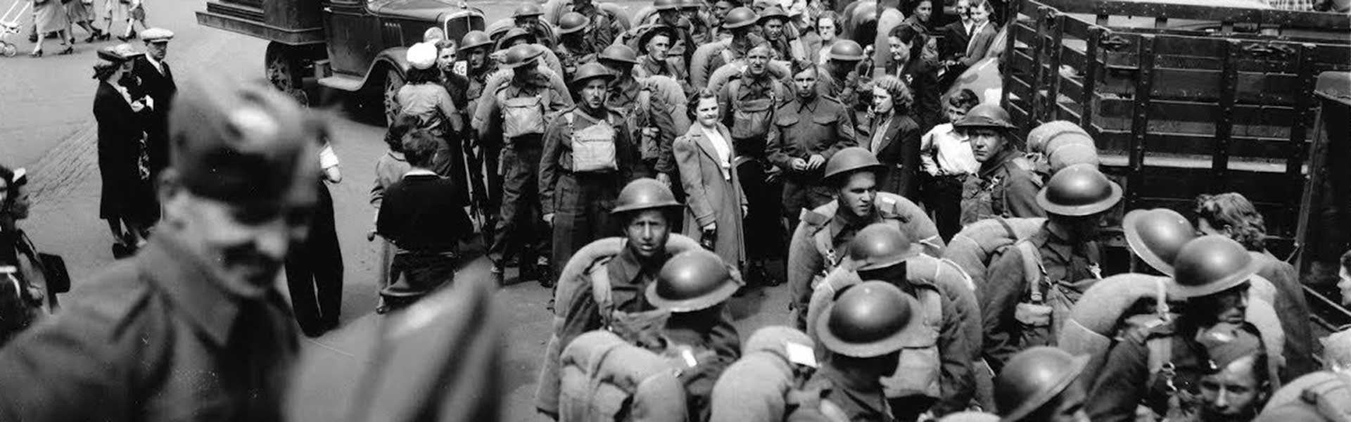 WW2 Algonquin regiment leaving Port Arthur banner