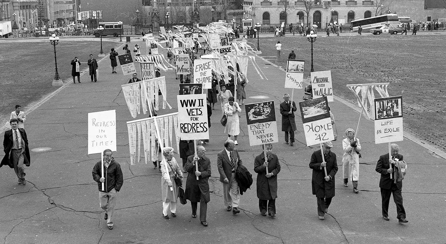 WW2 Japanese Canadian protest on Parliament Hill 1500px