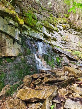 Natural spring waterfall