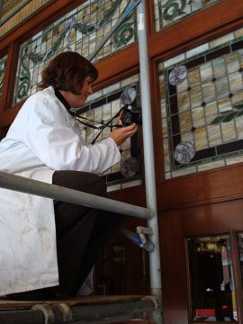 Restoring the original terra cotta on the front doors