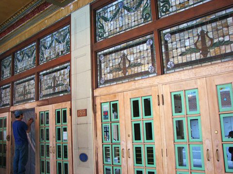 Restoring the original terra cotta on the front doors