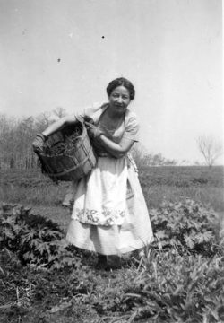 Doris McCarthy working in her garden at Fool’s Paradise
