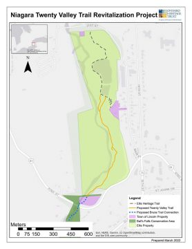 Projet de revitalisation du Twenty Valley Trail du Niagara (carte)