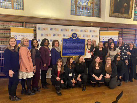 Plaque unveiling commemorating the Women’s Law Association of Ontario.