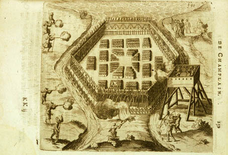 Exh Champlain Eyes Of Ch Attack On Iroquois Town