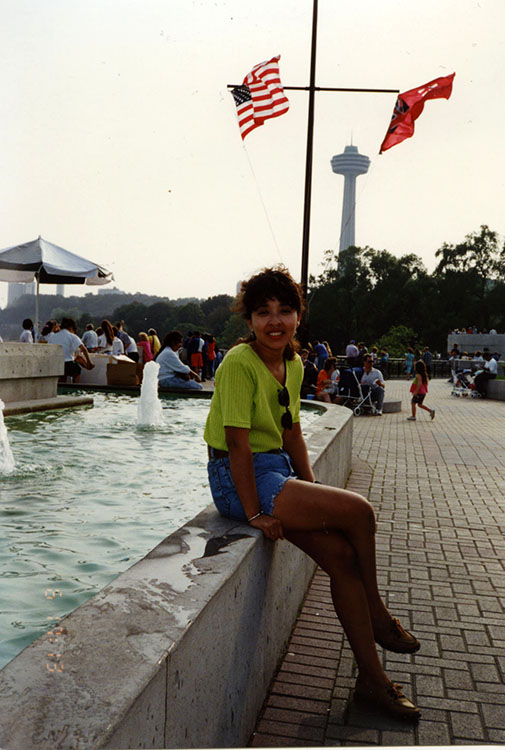 Isabel Reid at Niagara Falls, 1989