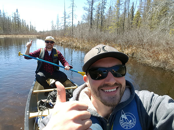 In a canoe