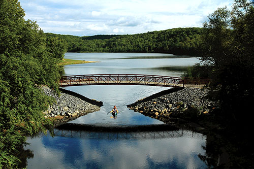 Canoeing on a lake in Algonquin Park