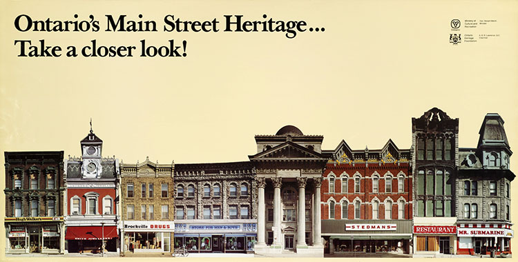 1978 Ontario Heritage Foundation poster: Ontario's Main Street Heritage ... Take a closer look!