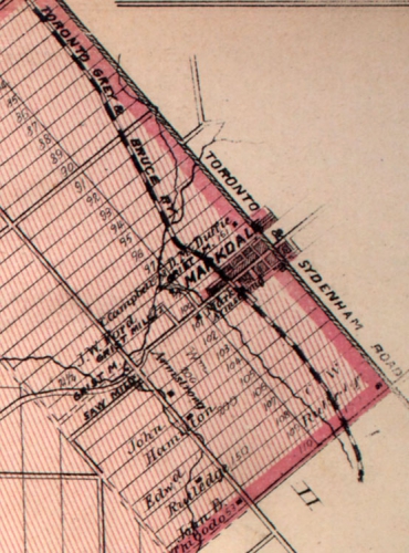 Street plan of the Village of Markdale, 1880