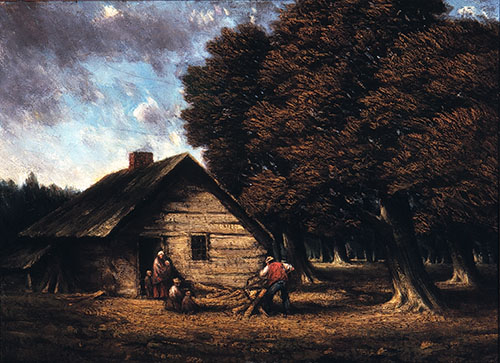 The Pioneer Cabin (La cabane de pionniers), tableau peint par Homer Watson, 1900