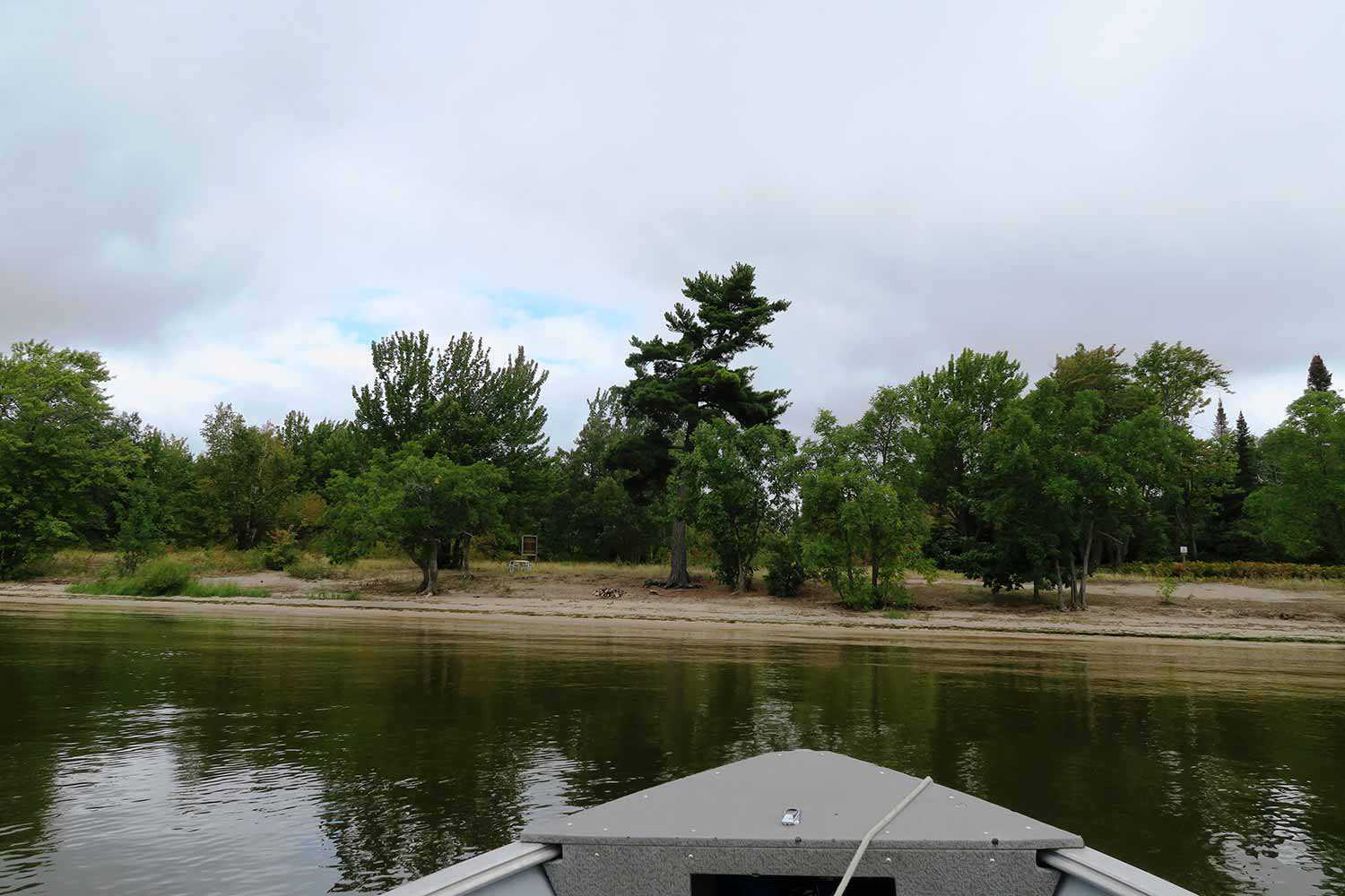 Approaching the Great Manitou Island Property