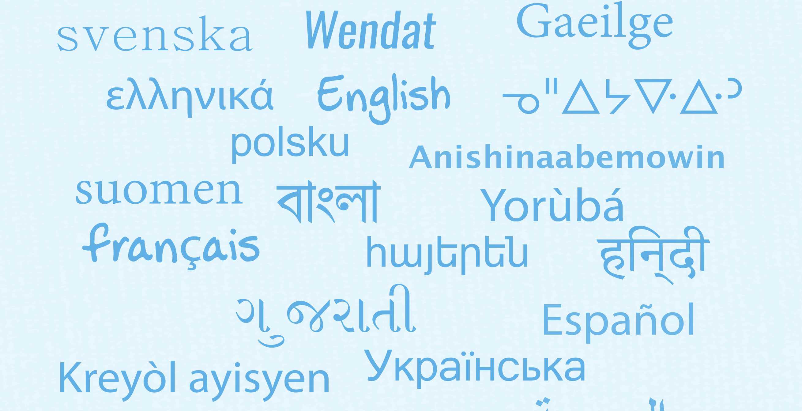 Word cloud in different languages