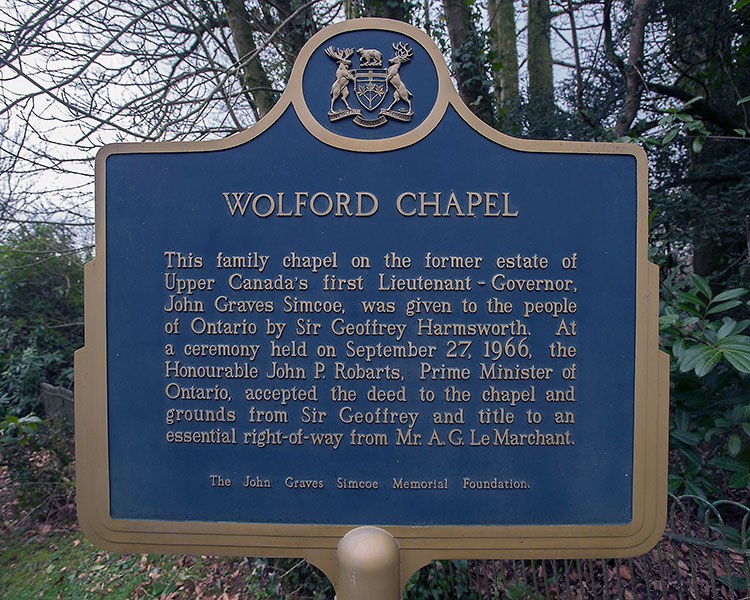Plaque provinciale à la chapelle Wolford, Honiton, Devon, Angleterre (Photo : Tessa J. Buchan)