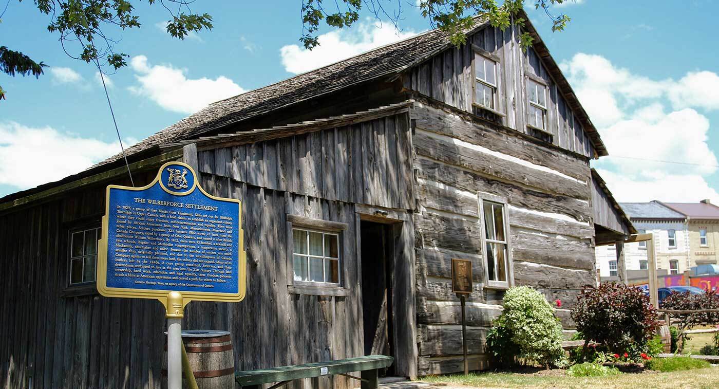 Provincial plaque commemorating The Wilberforce Settlement