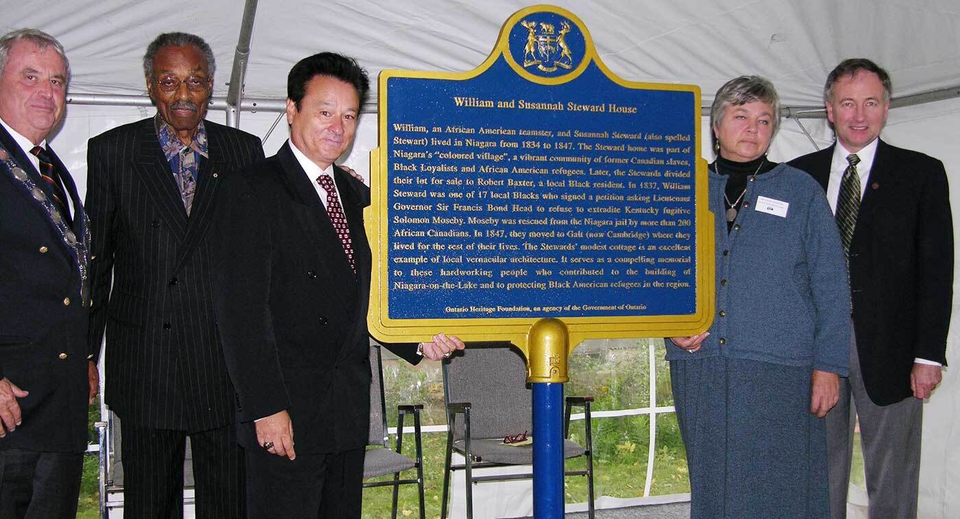 Dévoilement d'une plaque provinciale pour la maison William et Susannah Steward, Niagara-on-the-Lake