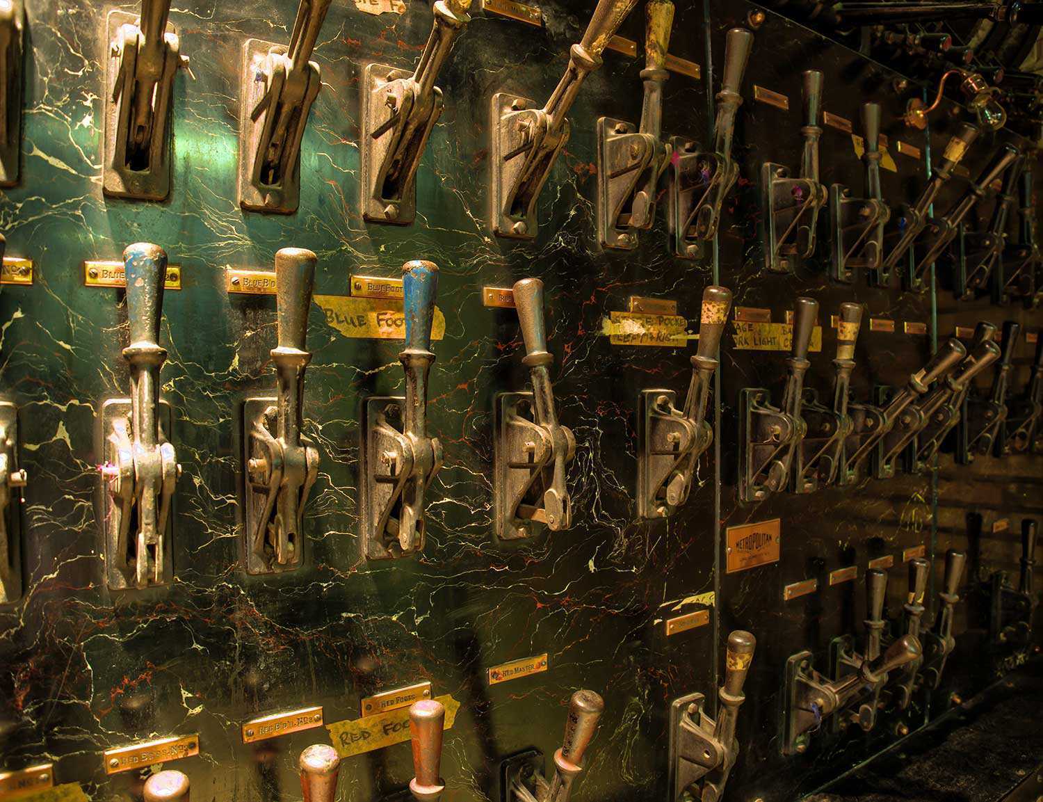 Old lighting controls (Photo: Mark Wolfson)