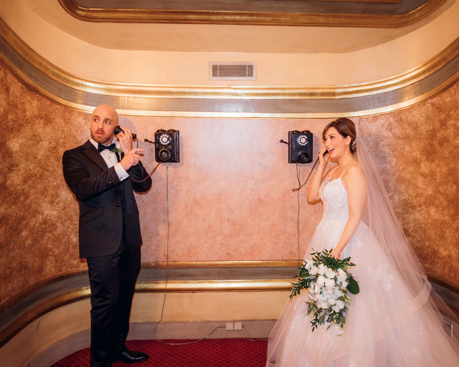 Engagement photo at the Elgin & Winter Garden Theatres (Photo: Camille Kotsos)