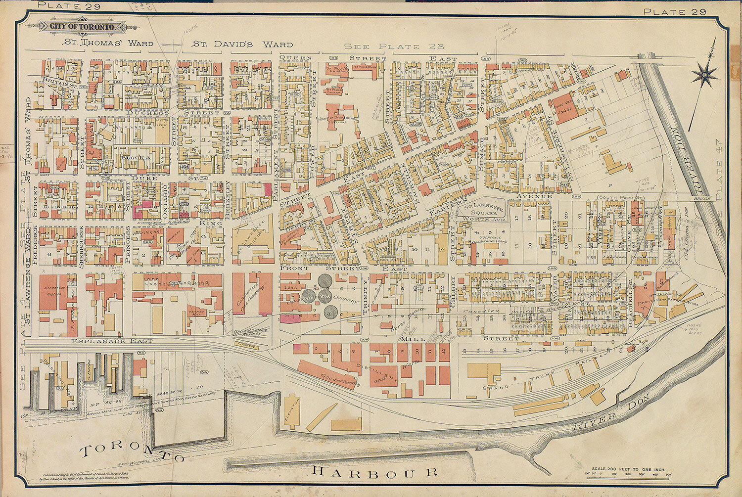 Fire insurance plan from 1893. The railyard no longer has a turntable. (Photo: University of Toronto Map and Data Library)