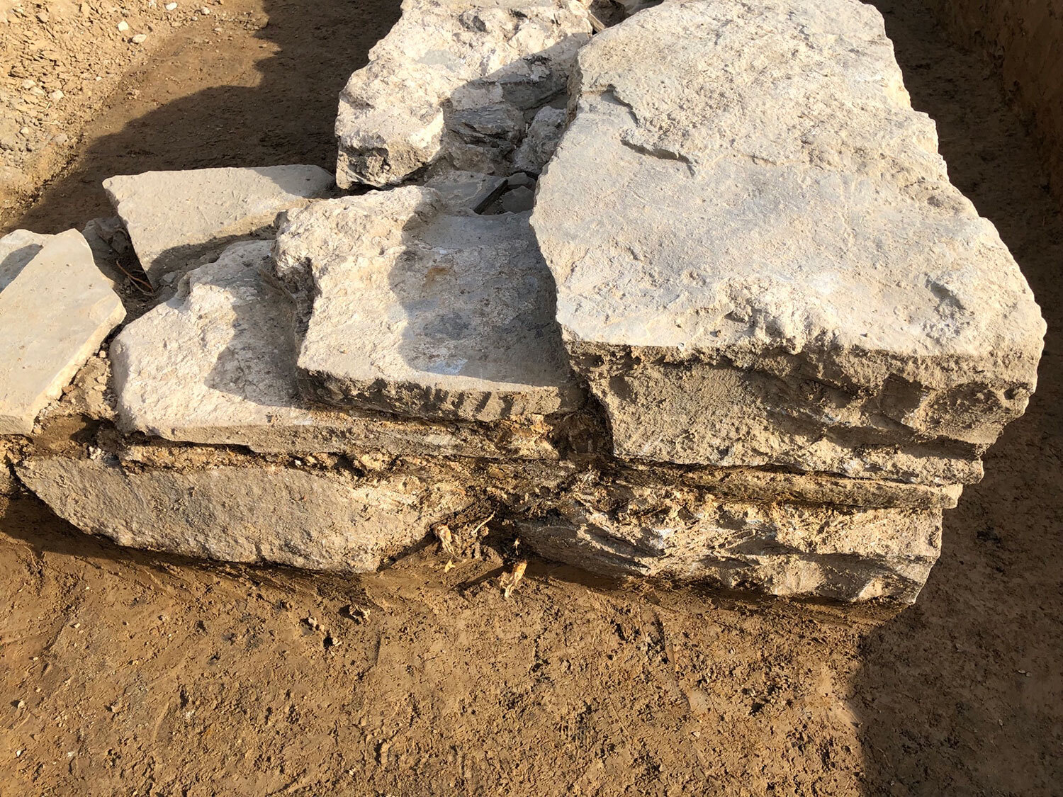 Here you can see a close-up of the limestone masonry