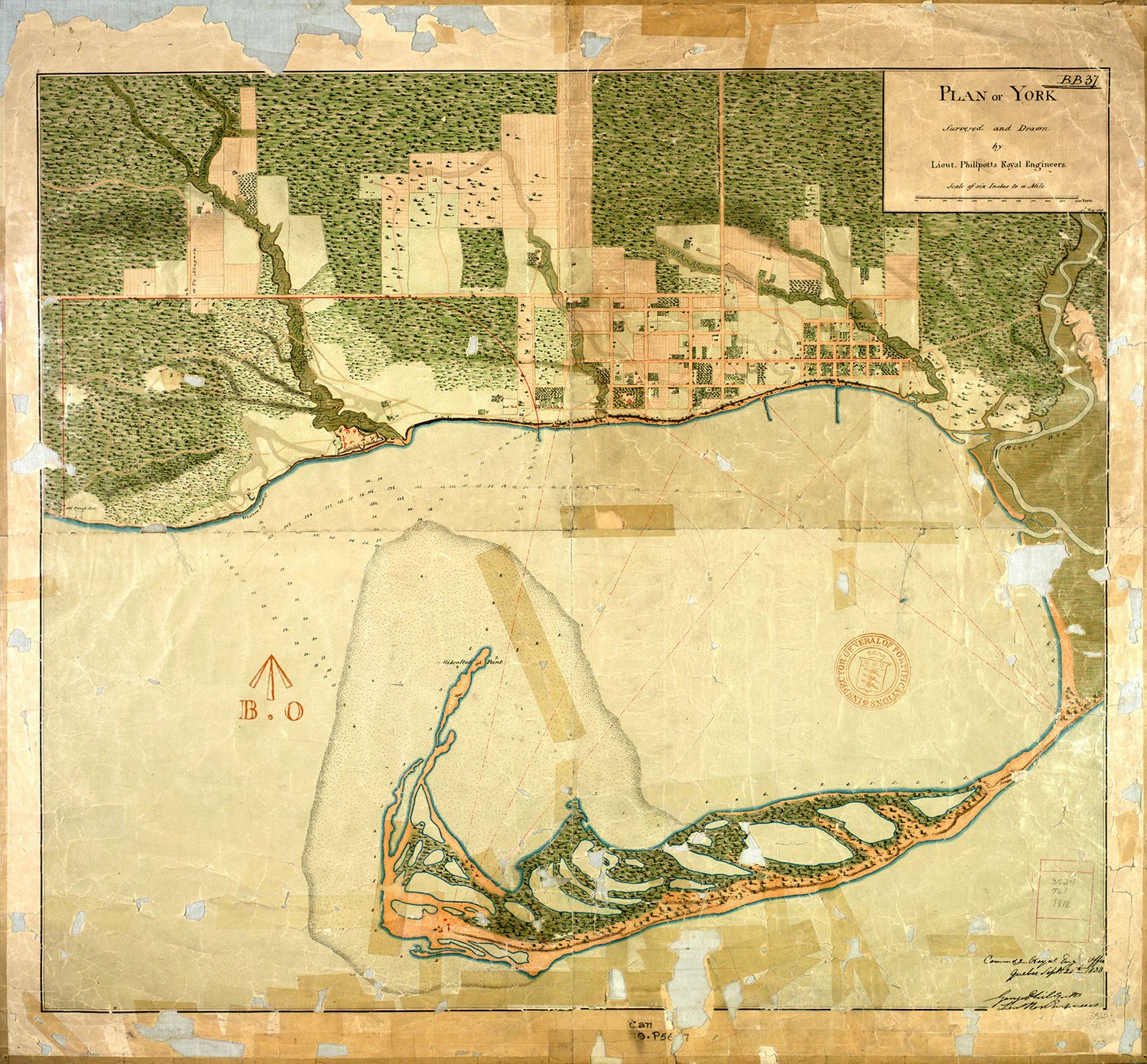 You can see the two Parliament buildings in this plan created by George Phillips in 1818. (Photo: University of Toronto Map and Data Library)