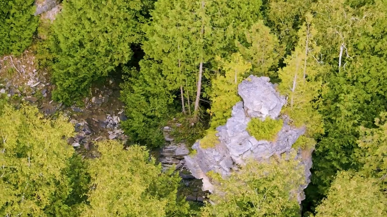 Vue aérienne du Devil's Monument