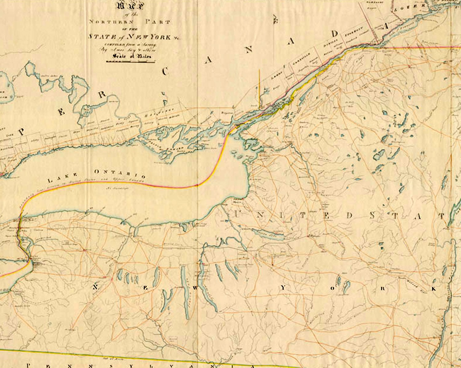 Map of the northern part of New York State and parts of Upper Canada, 1814 (Photo: Library and Archives Canada)