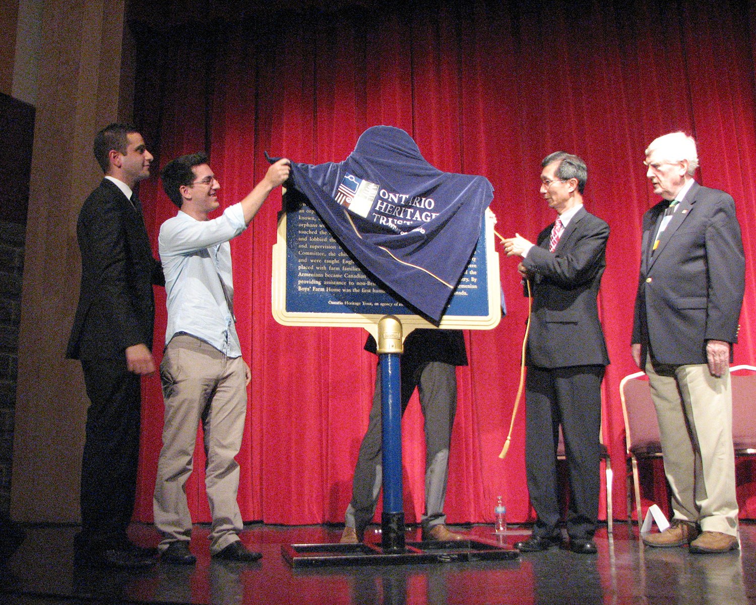 Unveiling of the provincial plaque to commemorate The Armenian Boys' Farm Home in Georgetown