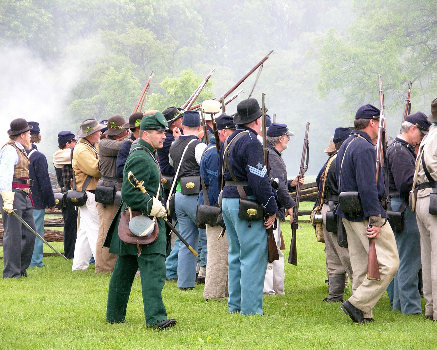 Re-enactment of the Battle of Ridgeway at the provincial plaque unveiling to the battle in 2006