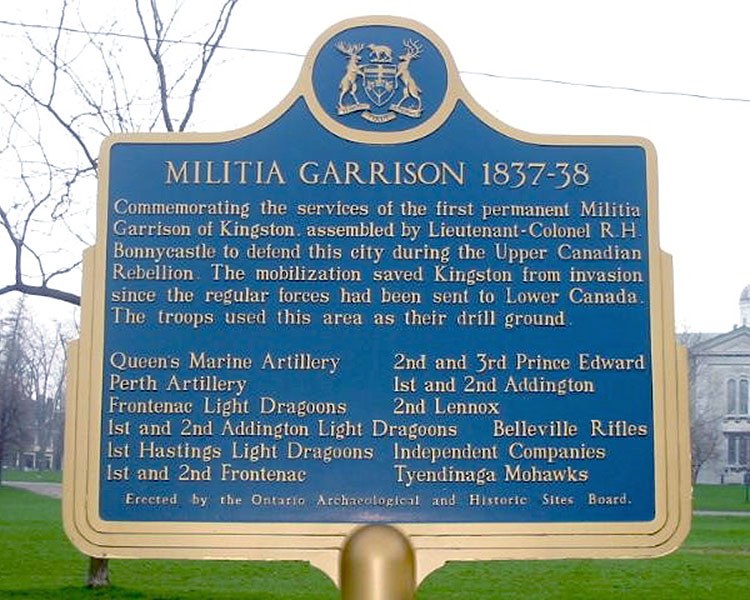 Provincial plaque commemorating the Militia Garrison 1837-38, Kingston (Photo: Alan Brown)