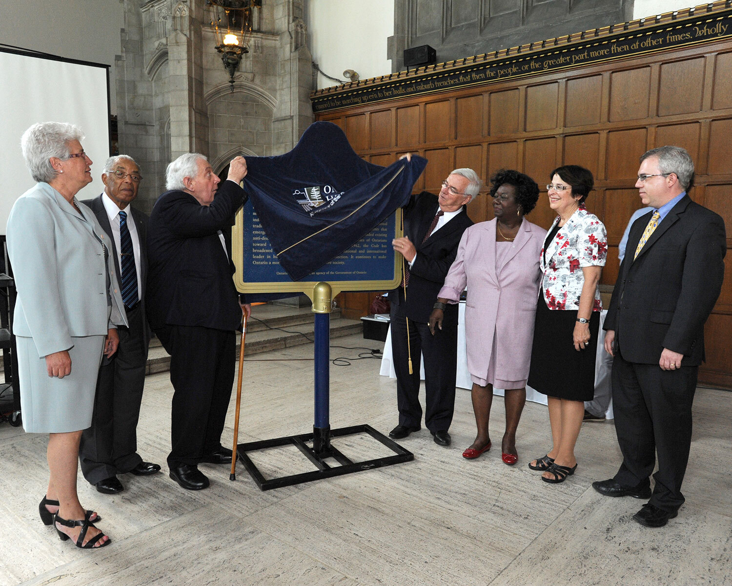 Unveiling of the provincial plaque to commemorate the Ontario Human Rights Code, Toronto (Photo: Tessa J. Buchan)