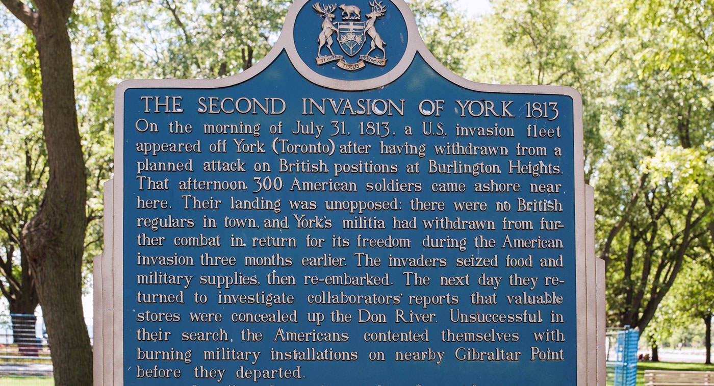The Second Invasion of York 1813 provincial plaque
