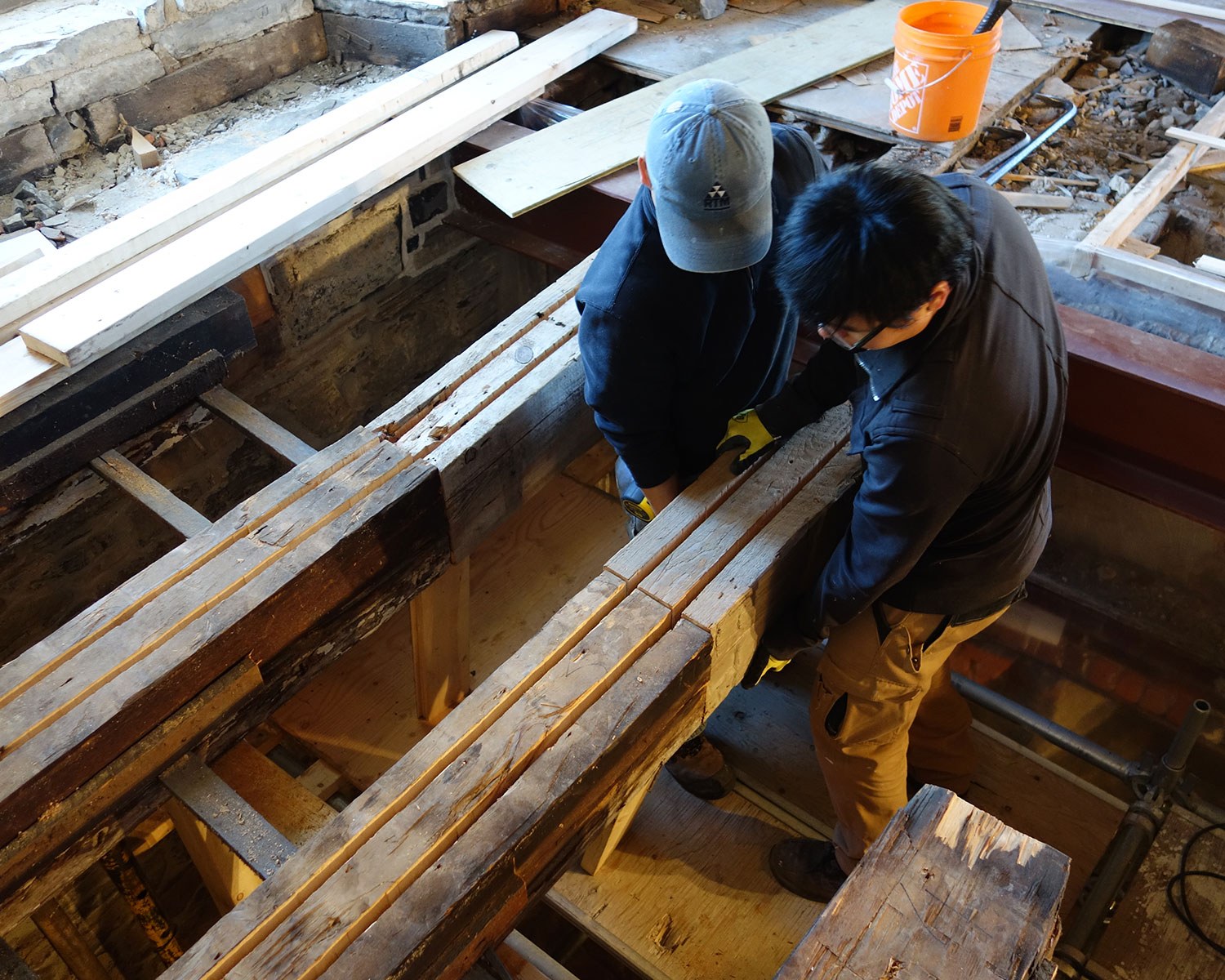2014 restoration work at Macdonell-Williamson House, Chute-à-Blondeau