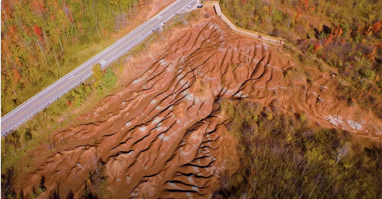 Vue aérienne des Badlands de Cheltenham, près de Georgetown