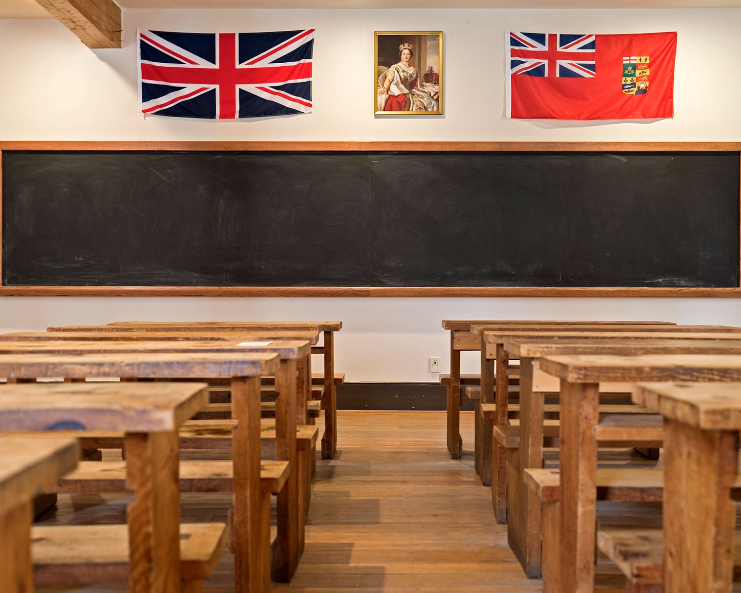 Inside the classroom at the Enoch Turner Schoolhouse, Toronto